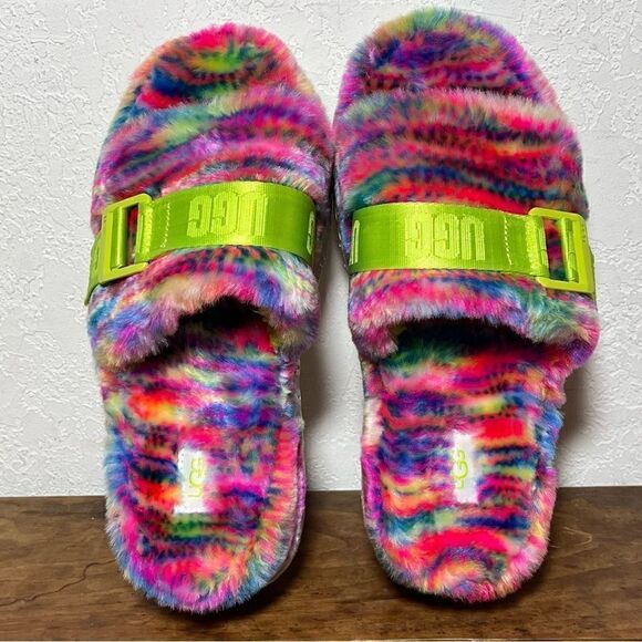 Ugg Fluffita Pixelate Flatform Slide Slippers 7 8 9 - Picture 7 of 11